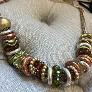 Green, gold, silver necklace!!